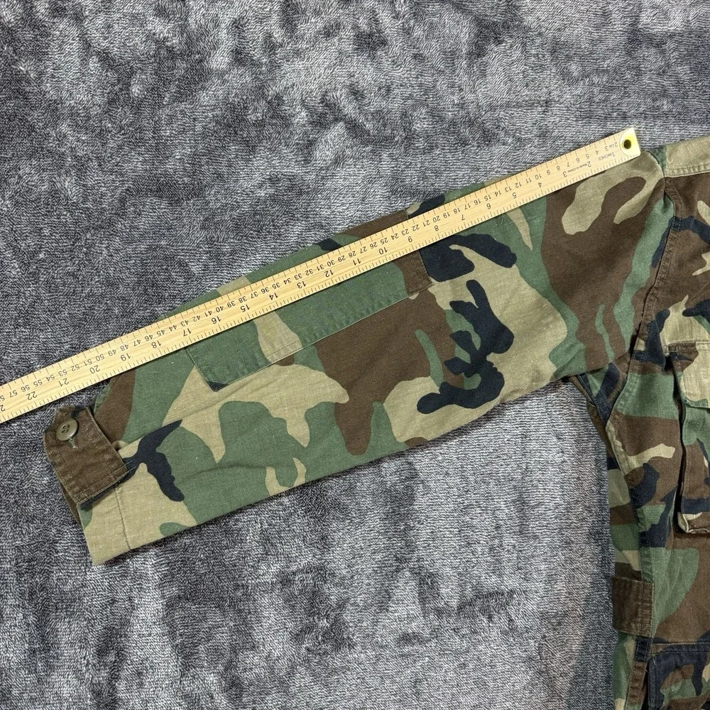 VTG US Army Coat Woodland Camo Combat Jacket BDU Extra Small Regular Military